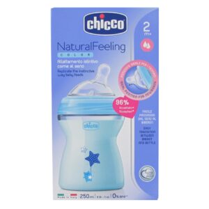 Chicco Natural Feeling Color Biberon Débit Moyen 250ml 2m+ Plastique
