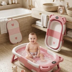 Baignoire Pliable Avec Thermomètre Pour Bébé