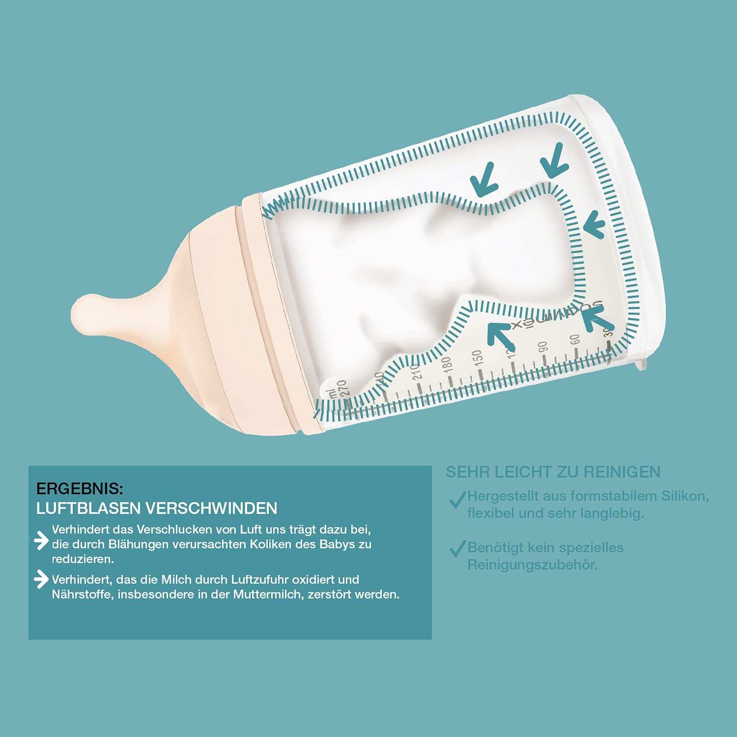 Suavinex Biberon Plastique Zero-Zero Anti-coliques 270 ml 0 M+ – Image 2